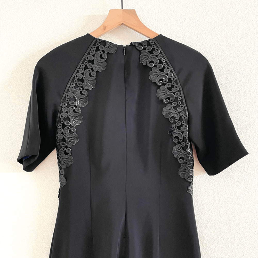 Antonio Melani Black Lace Trim Sheath Dress Women’s 2 - Picture 6 of 7